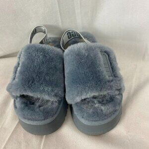New UGG Disc Slide Platform Slippers Gray Women's Size 7.